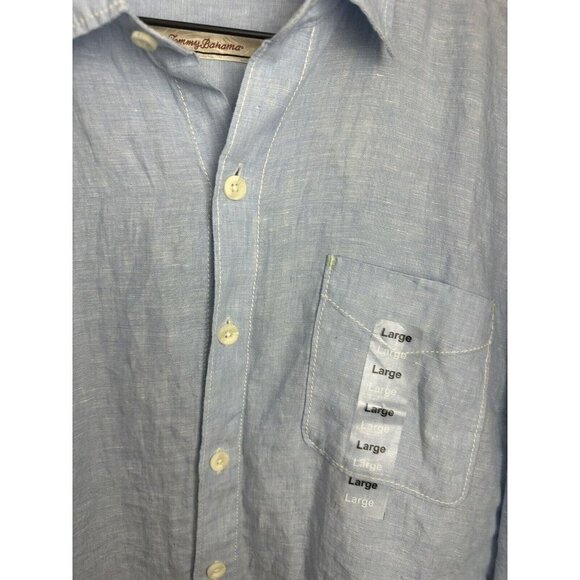 Tommy Bahama Easy Breezer 100% Linen LS Button Up Shirt Mens Large NEW $98 Blue - Picture 5 of 8